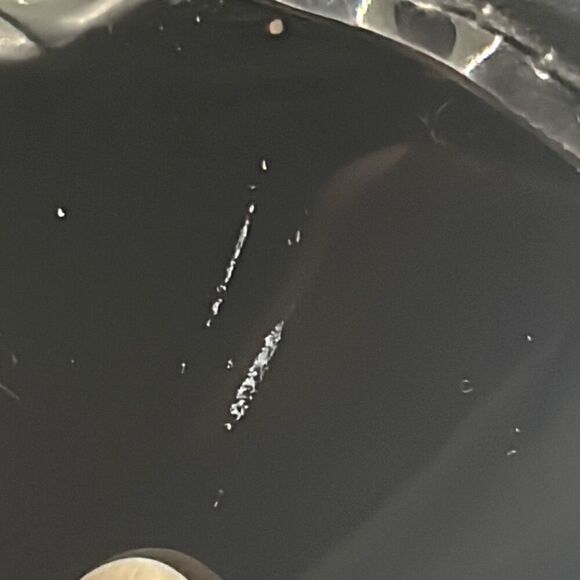 Ted Baker Bow Front Cosmetic Bag Black Patent Leather Rose Gold Hardware Travel - Picture 14 of 15